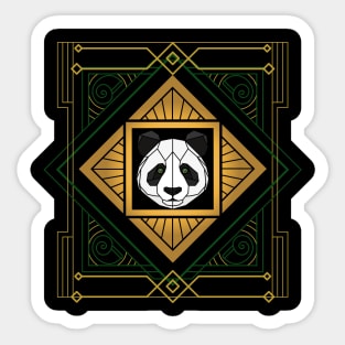 Art Deco Panda - Vintage Abstract Animal Design Sticker